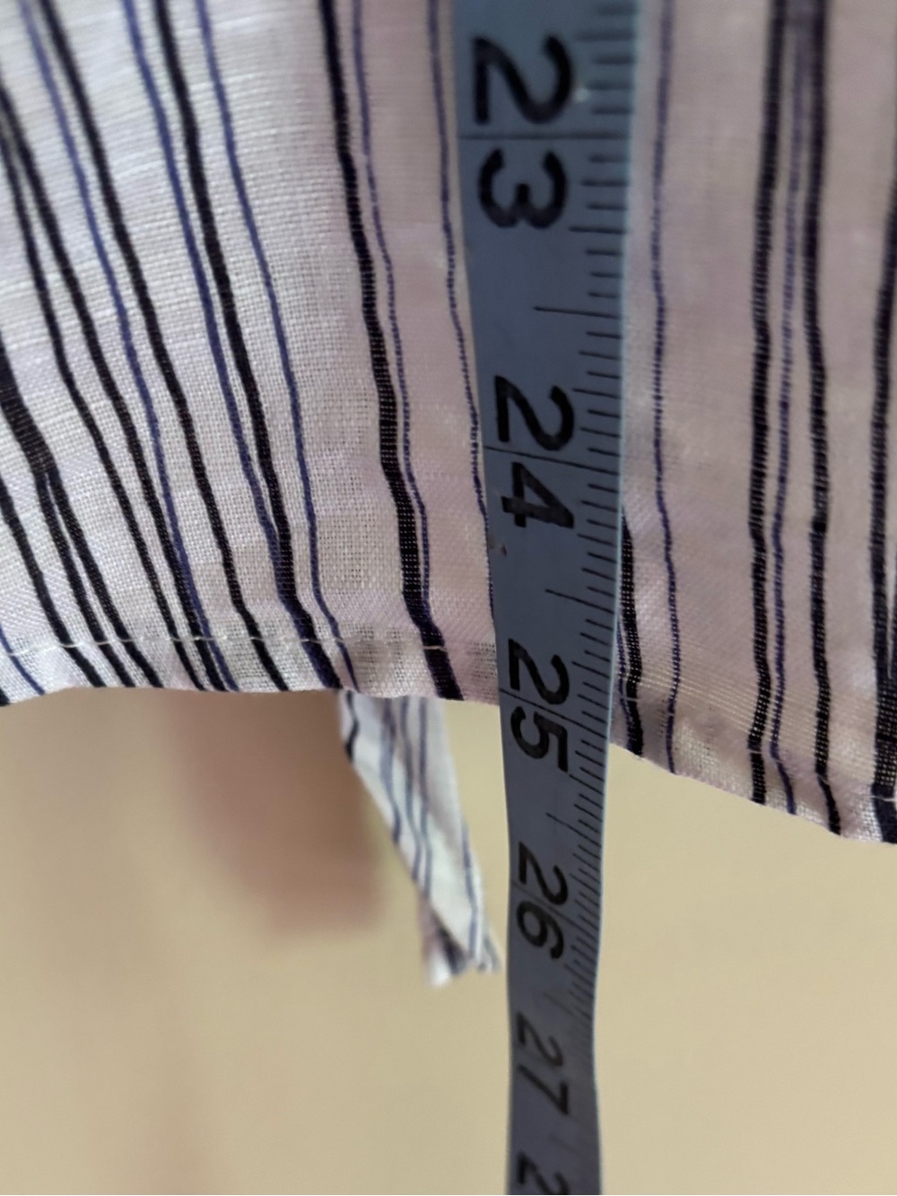 Hester & Orchard Linen Cotton Vertical Stripe Tie Front Button-up Top Sz L Coast - Picture 10 of 10